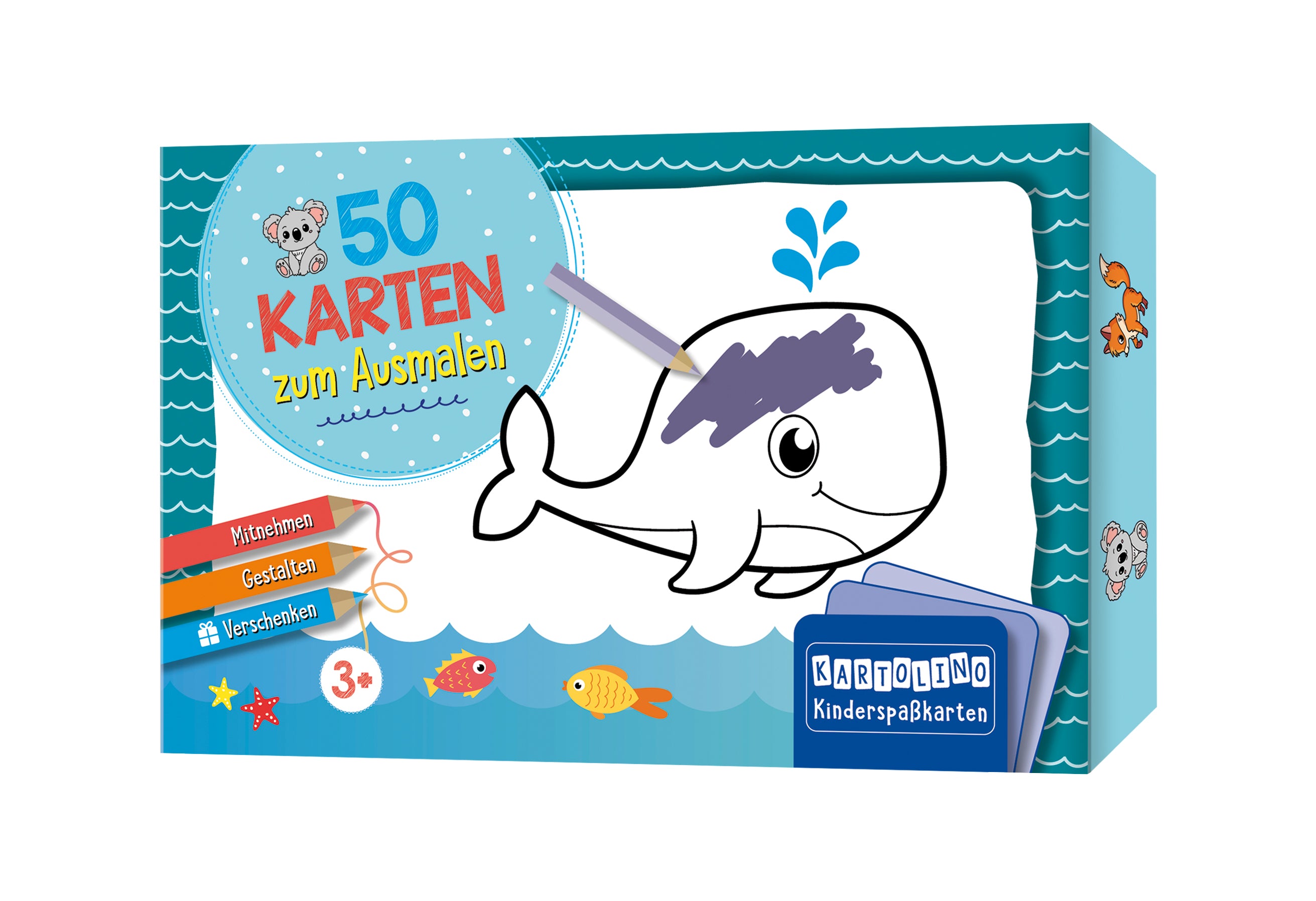 50 Karten zum Ausmalen - Tiere