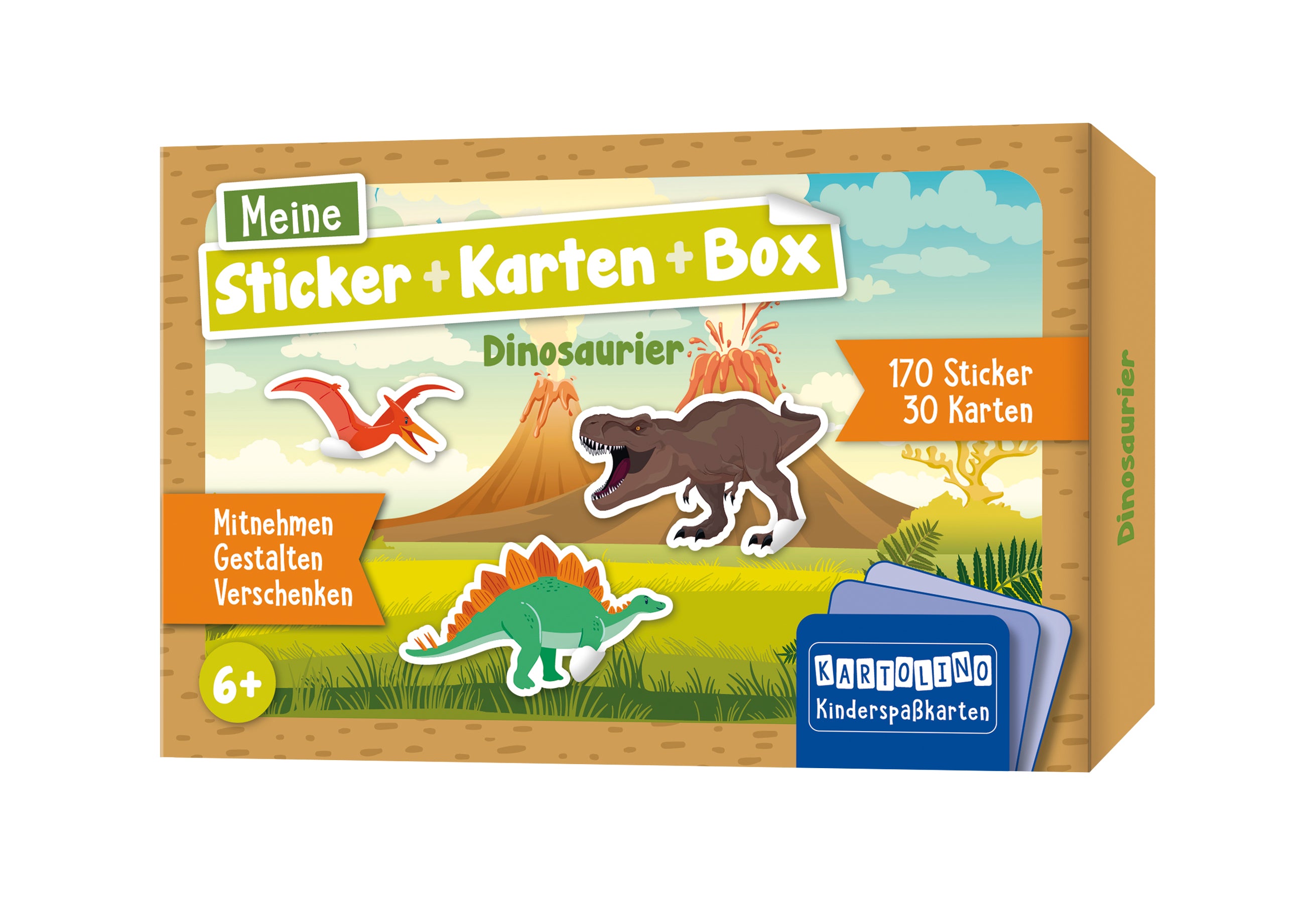 Meine Sticker + Karten + Box - Dinosaurier