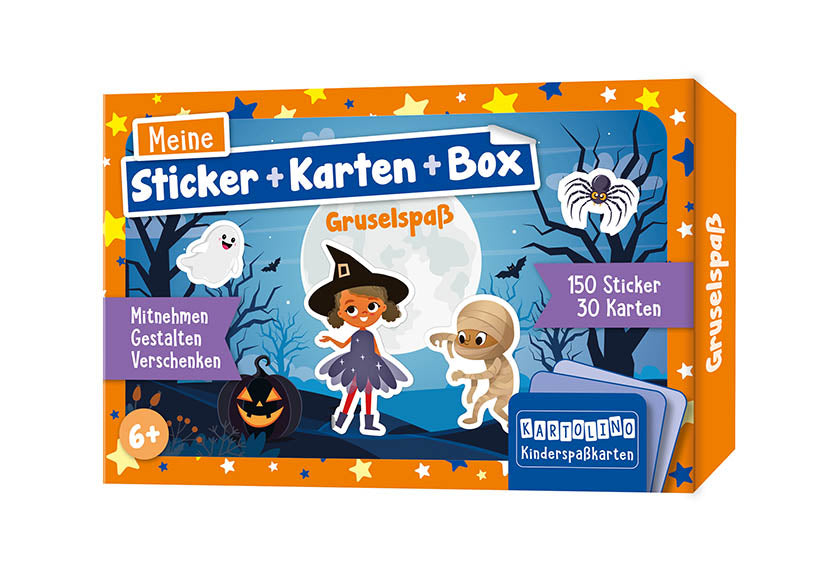 Meine Sticker + Karten + Box - Gruselspaß